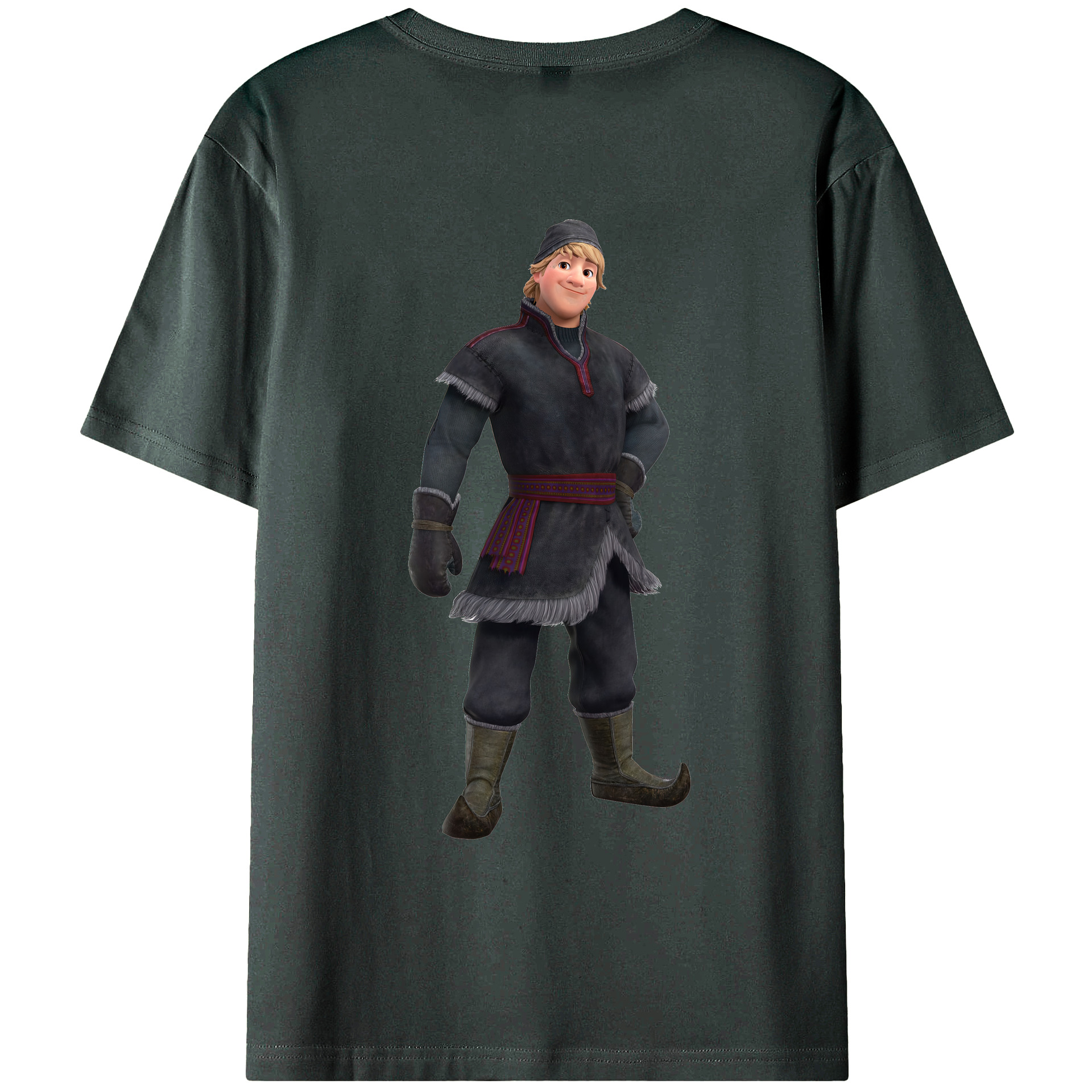 （画像用） アナと雪の女王 アンナ エルサ Frozen Anna Elsa 綿100％ メンズ半袖Tシャツ（バックプリント） 通気性